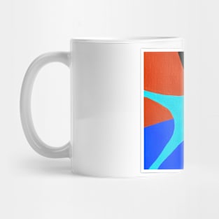 Inverted Blue Orange Black Geometric Abstract Acrylic Painting Mug